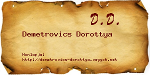 Demetrovics Dorottya névjegykártya